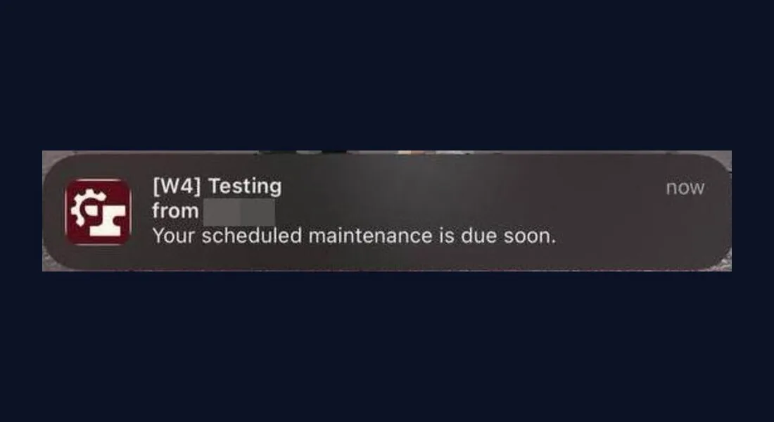 MPMS | mobile push, maintenance due